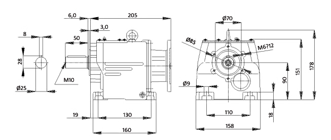 Чертеж мотор-редуктора MTC 33A, рис.1