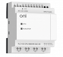 ПЛК 410 Модуль ЦПУ 8 DI 4 RO 220В AC с Ethernet портом без экрана ONI Промышленное оборудование от производителя Программируемые логические контроллеры и реле для частотных преобразователей