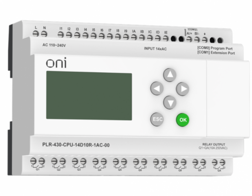 ПЛК 430 Модуль ЦПУ 14 DI 10 RO 220В AC с экраном ONI  Промышленное оборудование от производителя с доставкой по России