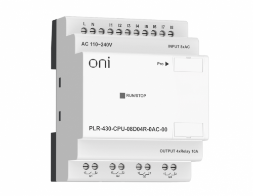 ПЛК 430 Модуль ЦПУ 8 DI 4 RO 220В AC без экрана ONI Промышленное оборудование от производителя с доставкой по России