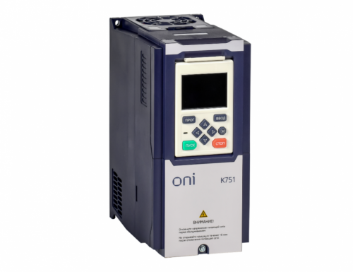 Преобразователь частоты K751 380В 3Ф 0,75кВт 2,5А со встроенным тормозом ONI Промышленное оборудование от производителя крановый преобразователь частоты 751 ONI в Москве с доставкой по России