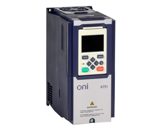 Преобразователь частоты K751 380В 3Ф 2,2кВт 5,6А со встроенным тормозом ONI Промышленное оборудование от производителя крановый преобразователь частоты 751 ONI в Москве с доставкой по России